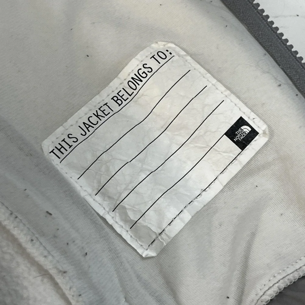 The North Face Jacket Girls 14/16‎ White Gray Fleece Zip Polartec Classic